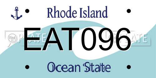 EAT096 Rhode Island License Plate
