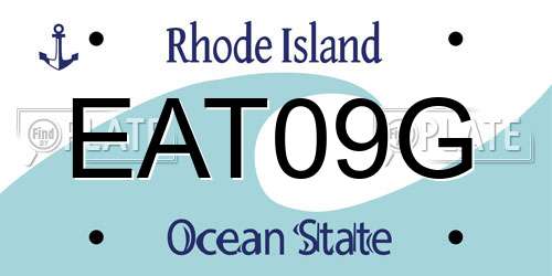 EAT09G Rhode Island License Plate