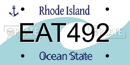 EAT492 Rhode Island License Plate