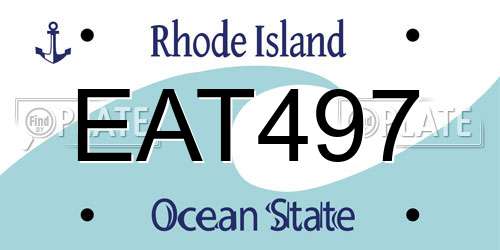 EAT497 Rhode Island License Plate