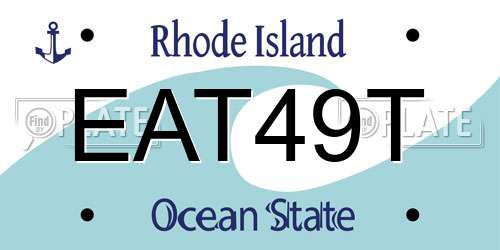 EAT49T Rhode Island License Plate
