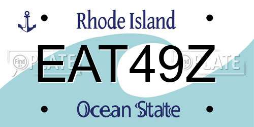 EAT49Z Rhode Island License Plate