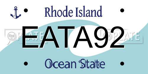 EATA92 Rhode Island License Plate