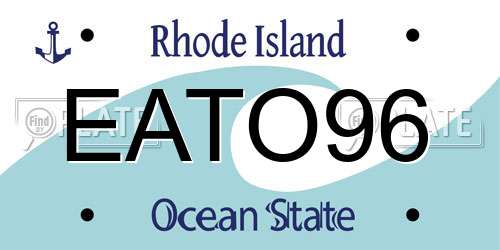 EATO96 Rhode Island License Plate