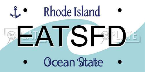 EATSFD Rhode Island License Plate