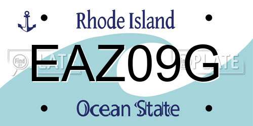EAZ09G Rhode Island License Plate
