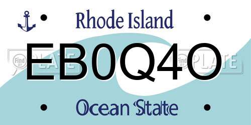 EB0Q4O Rhode Island License Plate