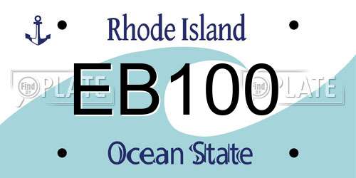 EB100 Rhode Island License Plate