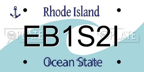 EB1S2I Rhode Island License Plate