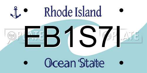 EB1S7I Rhode Island License Plate