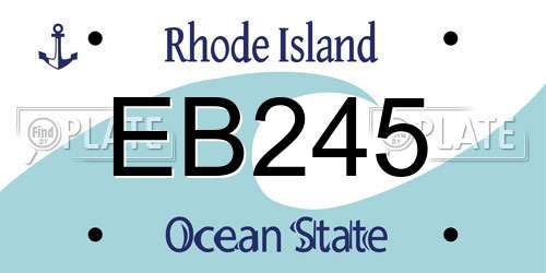 EB245 Rhode Island License Plate