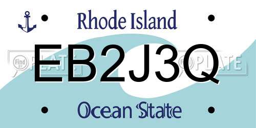 EB2J3Q Rhode Island License Plate