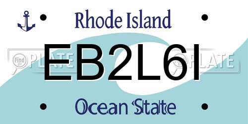 EB2L6I Rhode Island License Plate