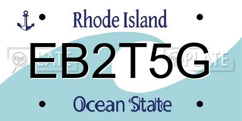 EB2T5G Rhode Island License Plate