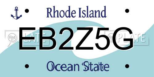 EB2Z5G Rhode Island License Plate