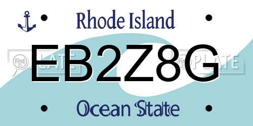 EB2Z8G Rhode Island License Plate