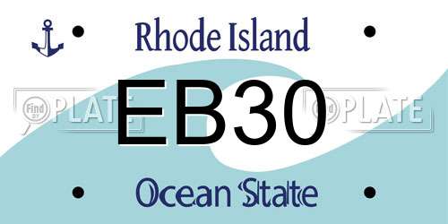 EB30 Rhode Island License Plate
