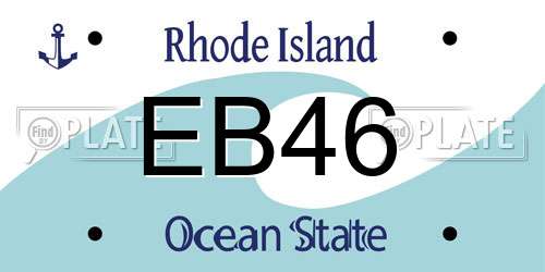 EB46 Rhode Island License Plate