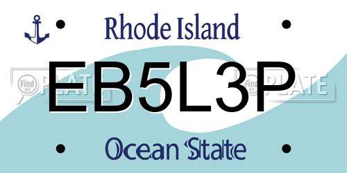 EB5L3P Rhode Island License Plate