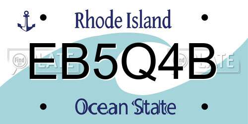 EB5Q4B Rhode Island License Plate