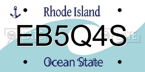 EB5Q4S Rhode Island License Plate