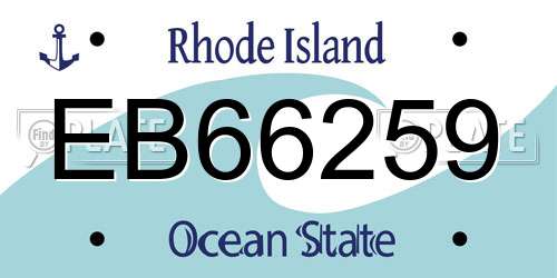 EB66259 Rhode Island License Plate