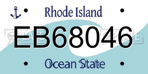 EB68046 Rhode Island License Plate