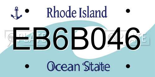 EB6B046 Rhode Island License Plate