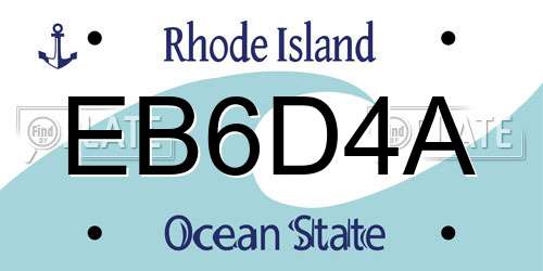 EB6D4A Rhode Island License Plate