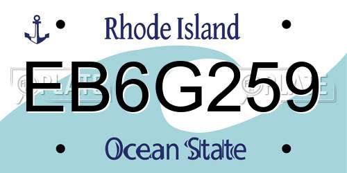 EB6G259 Rhode Island License Plate