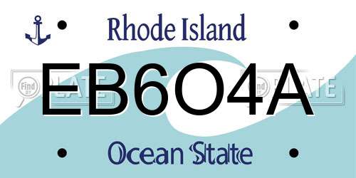 EB6O4A Rhode Island License Plate