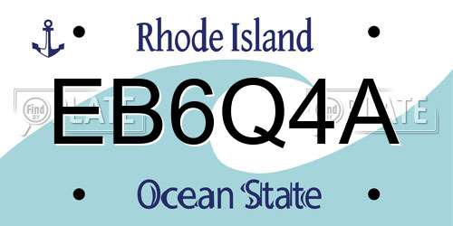 EB6Q4A Rhode Island License Plate