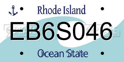 EB6S046 Rhode Island License Plate