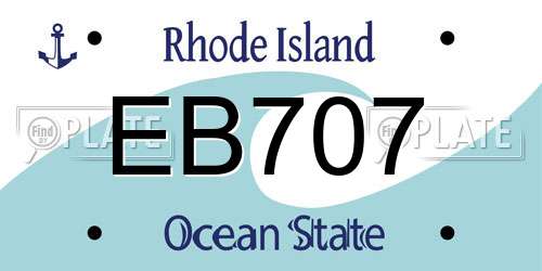 EB707 Rhode Island License Plate