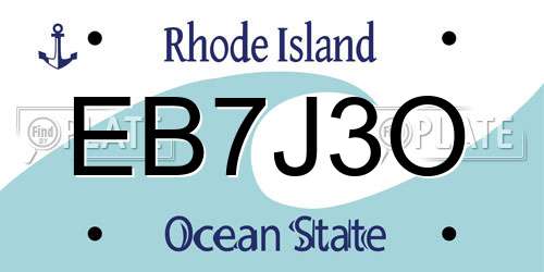 EB7J3O Rhode Island License Plate