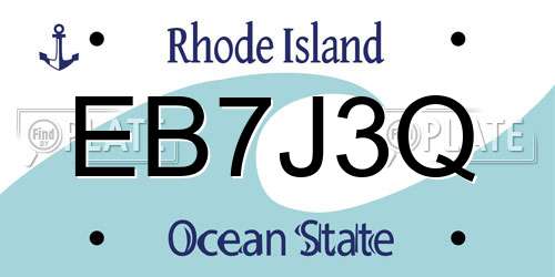 EB7J3Q Rhode Island License Plate