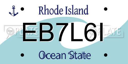 EB7L6I Rhode Island License Plate