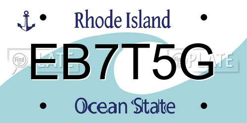 EB7T5G Rhode Island License Plate