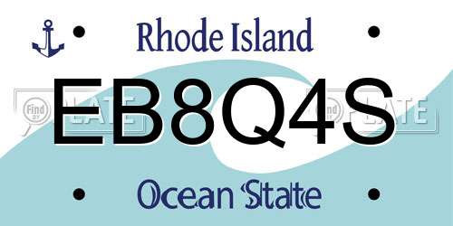EB8Q4S Rhode Island License Plate