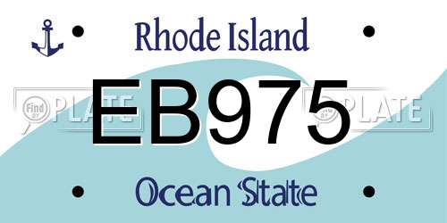 EB975 Rhode Island License Plate
