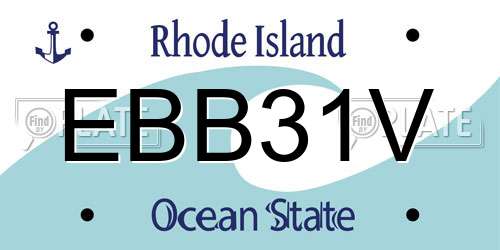 EBB31V Rhode Island License Plate