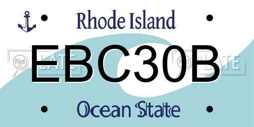 EBC30B Rhode Island License Plate