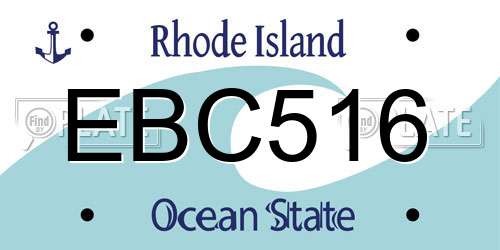 EBC516 Rhode Island License Plate
