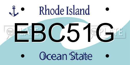 EBC51G Rhode Island License Plate
