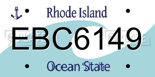 EBC6149 Rhode Island License Plate