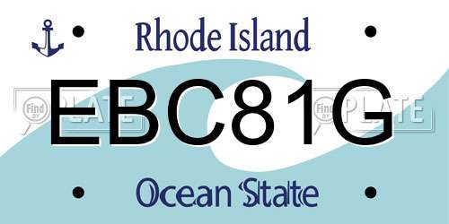 EBC81G Rhode Island License Plate