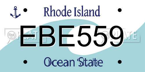 EBE559 Rhode Island License Plate