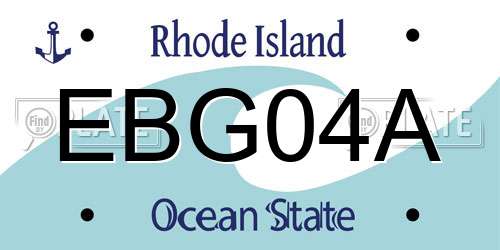 EBG04A Rhode Island License Plate