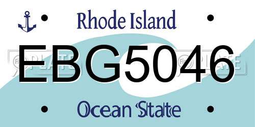 EBG5046 Rhode Island License Plate