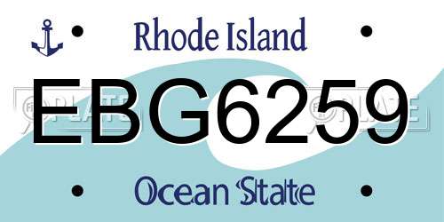 EBG6259 Rhode Island License Plate